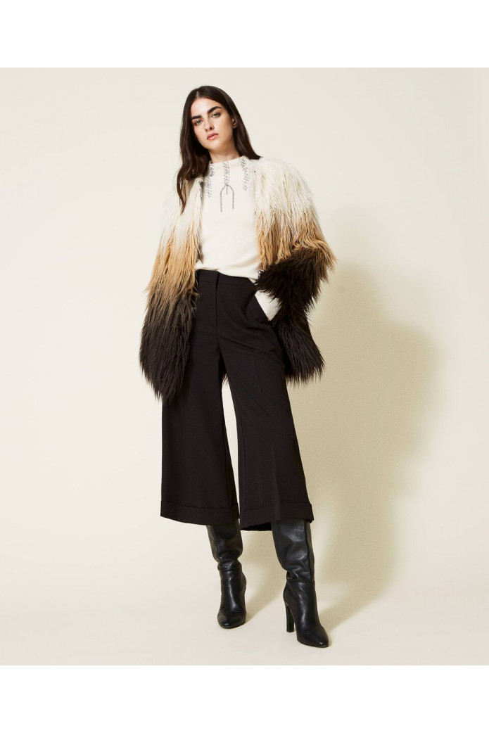 Abrigo de pelo sintético degradado