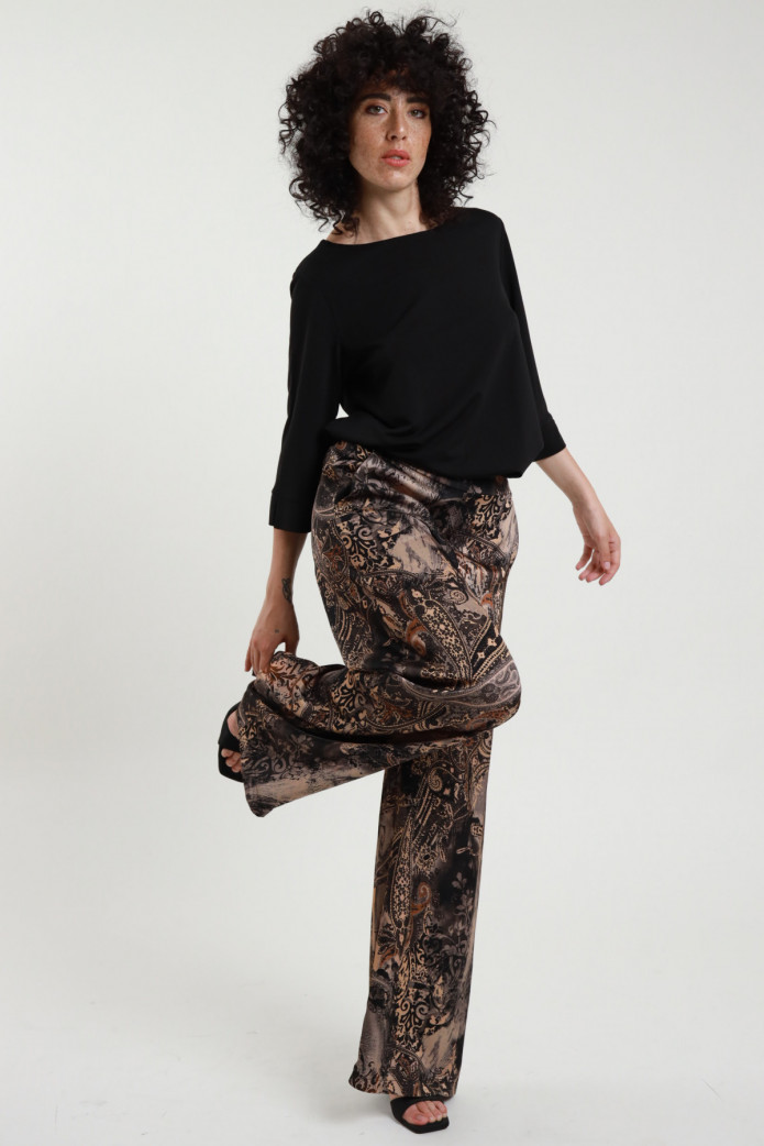 PANTALÓN DE SATÉN ESTAMPADO