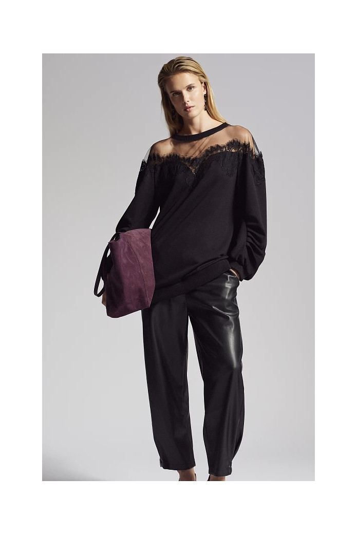 Pantalon  con piel chocolate