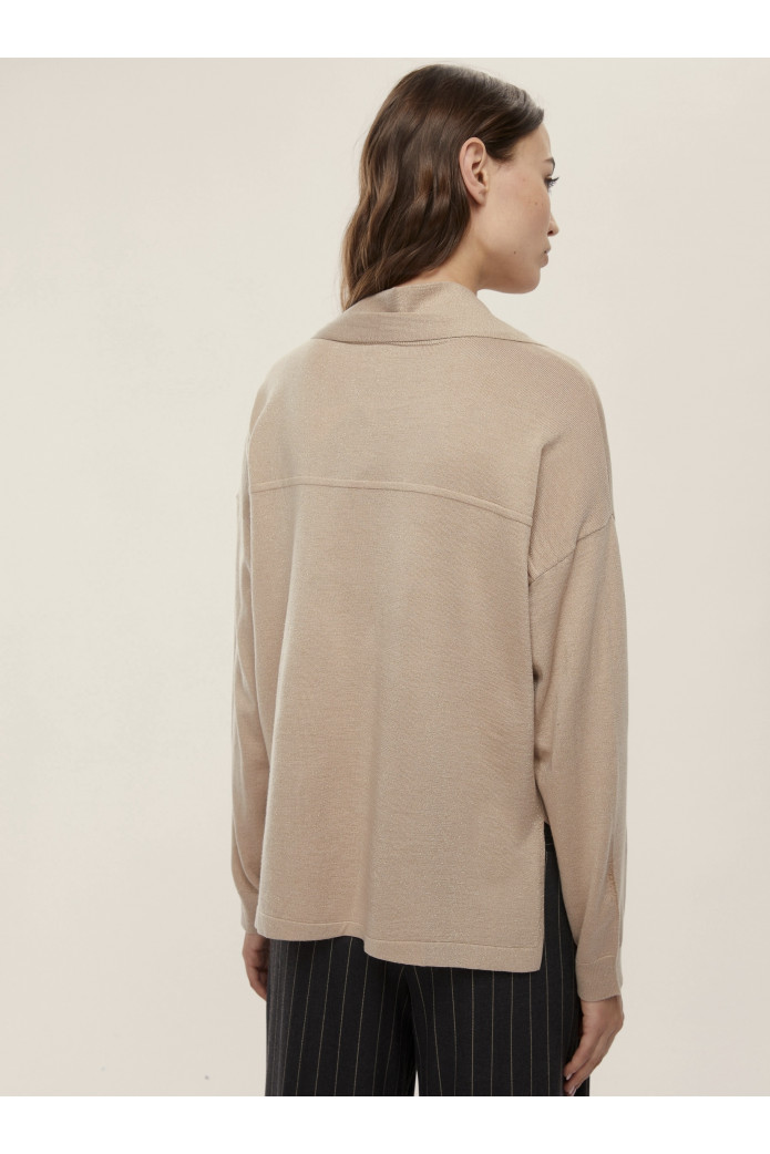 JERSEY OVERSIZE CON BUFANDA - BEIGE