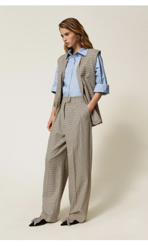 Pantalón palazzo de pata de gallo