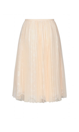 GONNA MIDI CON LAVORAZIONE PLISSÉ E DESIGN ETEREO