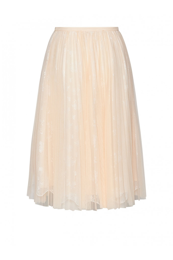 GONNA MIDI CON LAVORAZIONE PLISSÉ E DESIGN ETEREO