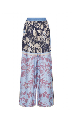 PANTALONI CON MOTIVO DECORATIVO E DESIGN FLUIDO