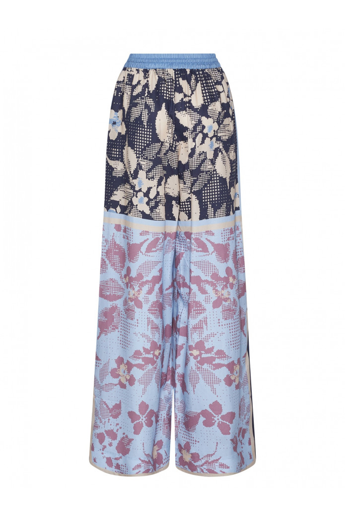 PANTALONI CON MOTIVO DECORATIVO E DESIGN FLUIDO