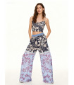 PANTALONI CON MOTIVO DECORATIVO E DESIGN FLUIDO