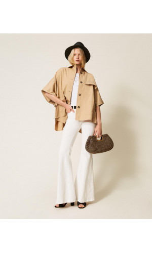 Poncho trench de gabardina