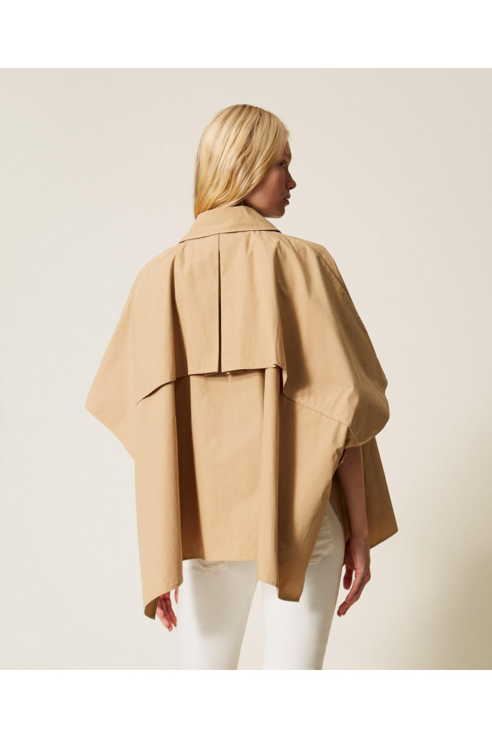 Poncho trench de gabardina