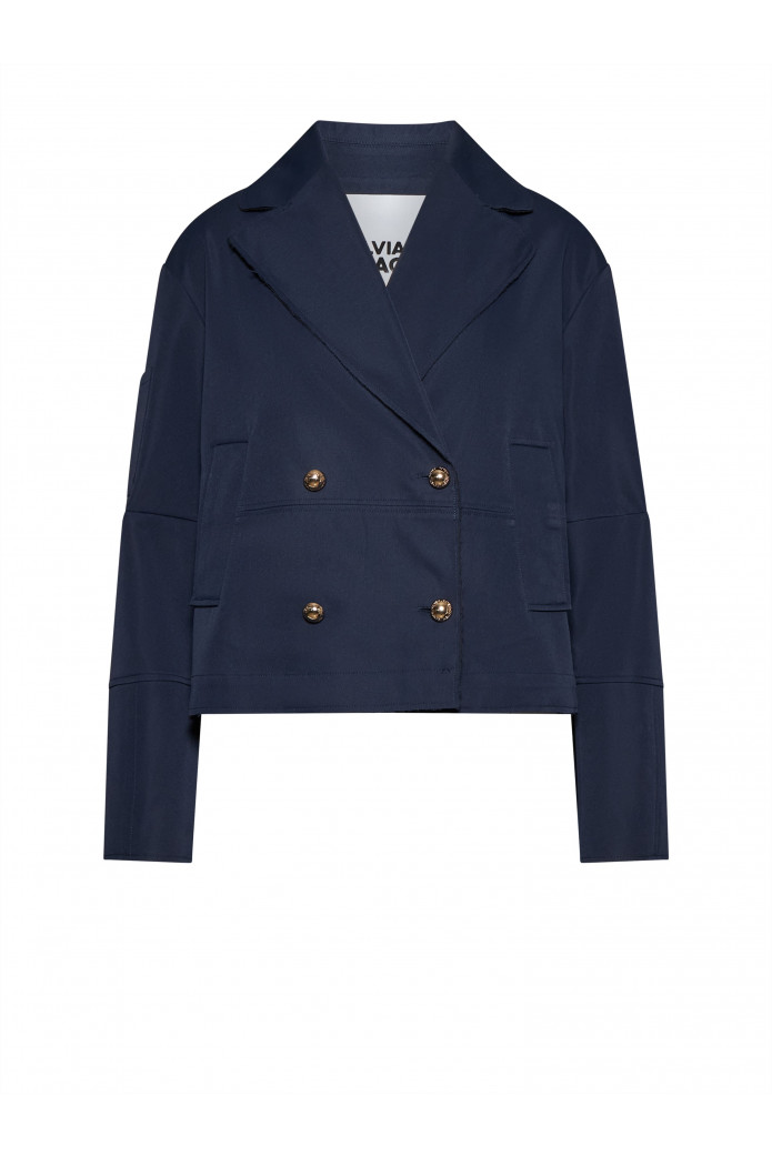 GIACCA DOPPIOPETTO BLU CON BOTTONI DECORATIVI