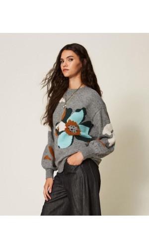 Jersey grabado flor