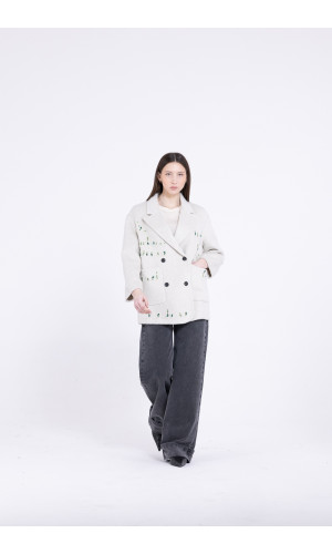Embroidery wool blazer